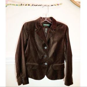 Ralph Lauren Brown Velvet Blazer Size 6P